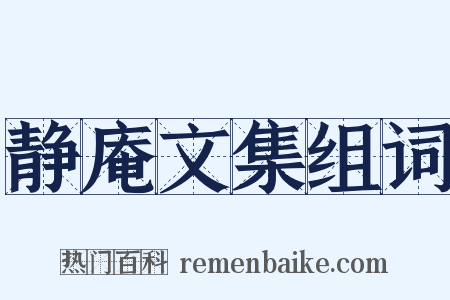 静庵文集组词是什么意思的图片